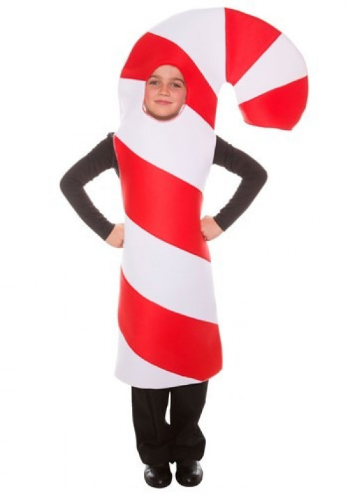 Whether your child is appearing in a Christmas play or just wants to dress up as their favorite holiday candy, this Child Candy Cane Costume is perfect! #candy