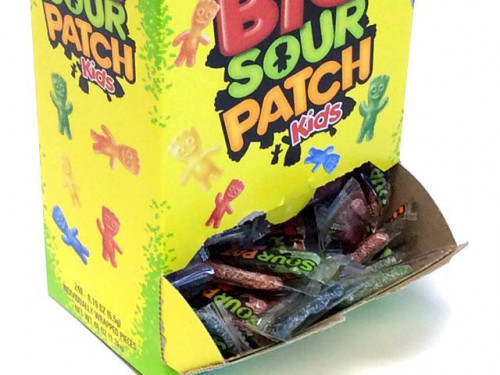 Sour Patch Kids (individually wrapped) are soft and chewy candy in the shape of kids. The outside is sour, the inside is sweet. They come in assorted flavors which are blue raspberry, cherry, lemon, lime and orange. Orders placed by midnight usually ship #candy