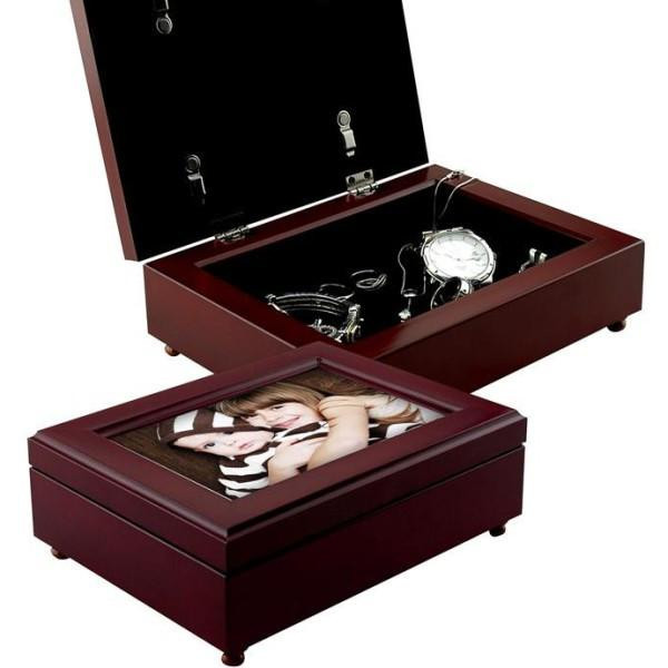Our keepsake/Jewelry box is a beautiful wood gift box, perfect for holding your photos, special trinkets, such as watches, precious jewelry, an old card or letter. Each photo keepsake box holds a your personal photo, craft, project, monogram, or embroider #gift