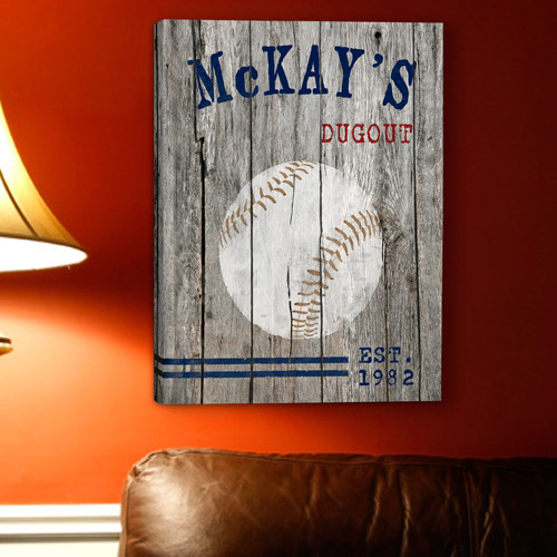 Add something fun to his man cave with a sports-themed canvas print! The sports nut or man cave enthusiast will love his own personalized canvas print! We offer five vintage sports images, all perfect for a den, home bar, man cave or game room. Each galle #sports