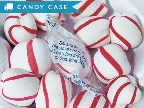 Delicious old fashioned, melt-in-your-mouth, soft peppermint. Each piece is individually wrapped in 1 of 178 different Bible verses. Bulk candy counts are approximated. Orders placed by midnight usually ship next business day. #candy