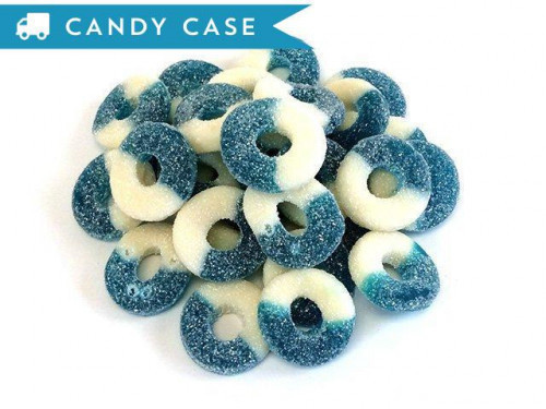 These Blue Raspberry gummies are coated with sugar and make one delicious treat. Each ring is 1.25 inches in diameter. Bulk candy counts are approximated. Orders placed by midnight usually ship on the next business day. #candy