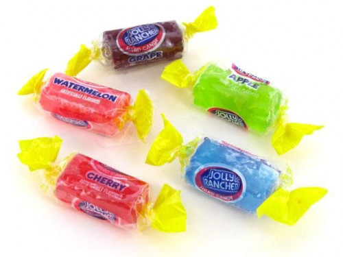 Jolly Ranchers are small, hard candies in assorted flavors including grape, apple, watermelon, cherry and blue raspberry. Bulk candy counts are approximated. Orders placed by midnight usually ship next business day. #candy