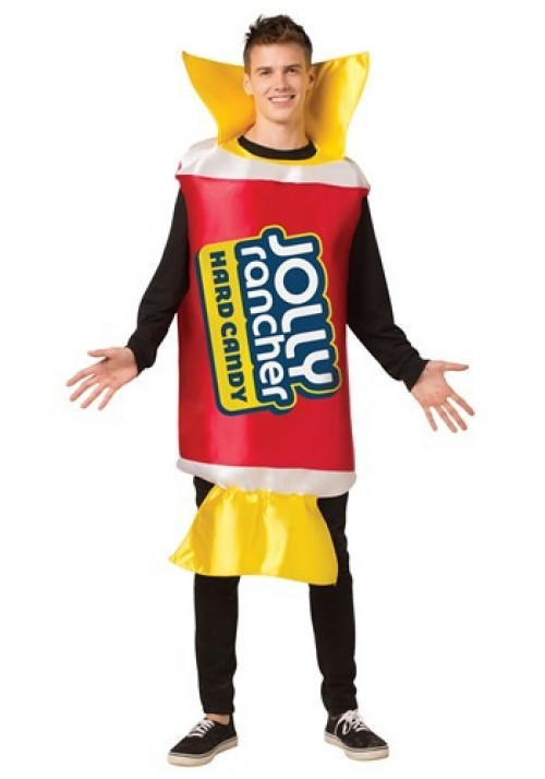 Dress as your favorite hard candy with the Jolly Rancher Adult Cherry Jolly Rancher Costume. #candy