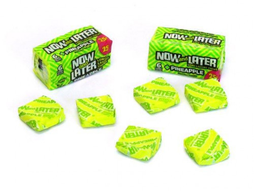 Each 0.93 oz Now and Laters pack has 6 individually wrapped pieces of hard taffy... some for now and some for later. Please note: These packs have been pre-priced at 25 cents by the manufacturer which is great if you are Wal-Mart but not for a small compa #candy