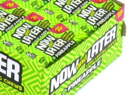 Each 0.93 oz Now and Laters pack has 6 individually wrapped pieces of hard taffy... some for now and some for later. Please note: These boxes have been pre-priced at 25 cents by the manufacturer which is great if you are Wal-Mart but not for a small compa #candy