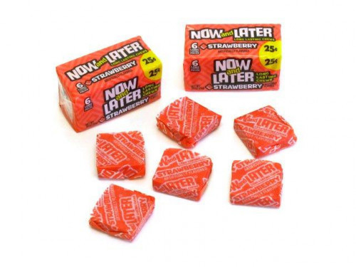 Each 0.93 oz Now and Laters pack has 6 individually wrapped pieces of hard taffy... some for now and some for later. Please note: These packs have been pre-priced at 25 cents by the manufacturer which is great if you are Wal-Mart but not for a small compa #candy