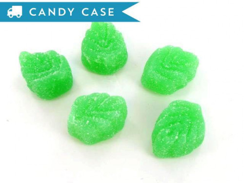 Spearmint Leaves are sugar-coated jelly candies in the shape of a leaf and with a spearmint flavor. A 30 lb bulk case contains about 1485 pieces. Orders placed by midnight usually ship on the next business day. #candy