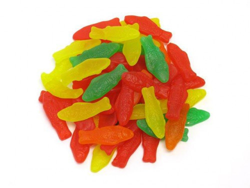 Swedish Fish are 2 inch long, soft and chewy fish-shaped candies in assorted flavors. Bulk candy counts are approximated. Orders placed by midnight usually ship next business day. #candy