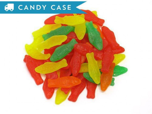 Swedish Fish are 2 inch long, soft and chewy fish-shaped candies in assorted flavors. A 30 lb bulk case contains about 2250 pieces. #candy