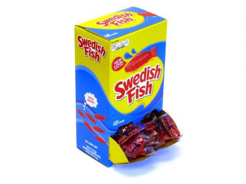 Individually wrapped Swedish Fish are soft and chewy fish-shaped candies with a strawberry flavor. Orders placed by midnight usually ship on the next business day. #candy