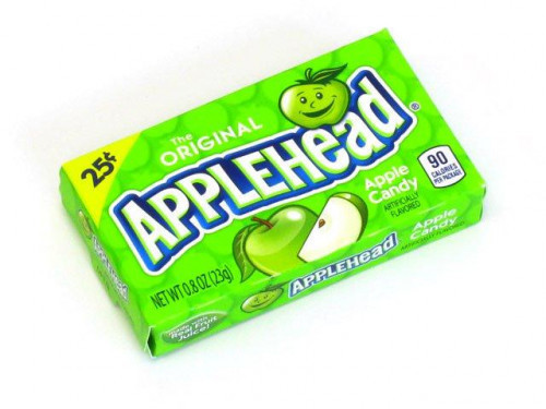 Appleheads are small panned candies with a tart apple flavor. They were at one time called Johnny Apple Treats. Orders placed by midnight usually ship on the next business day. #candy