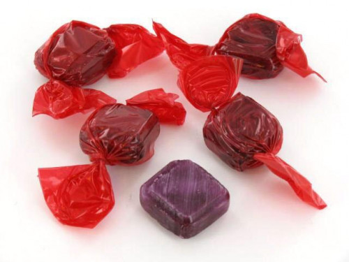 Anise Squares are hard candies with a licorice flavor wrapped in a burgundy cellophane wrapper. Bulk candy counts are approximated. Orders placed by midnight usually ship next business day. #candy