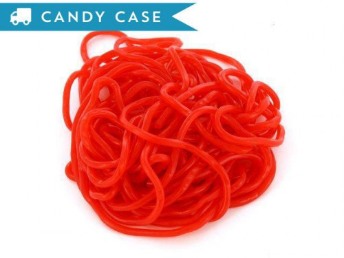 These soft Strawberry Laces from Gustaf's are about 36 inches long. A 20 lb case contains about 950 pieces. Orders placed by midnight usually ship on the next business day. #candy