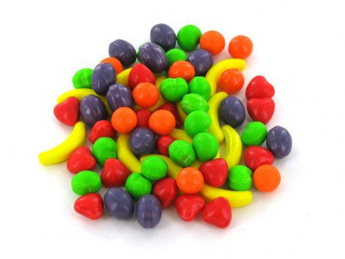 Runts are small candies in the shape of fruits and hearts. They come in 5 flavors which are banana, grape, green apple, orange and strawberry. If you are looking for banana only, try Bananarama. Bulk candy counts are approximated. Orders placed by midnigh #candy