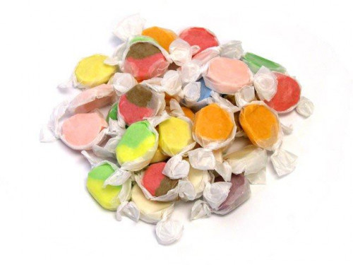 The original "Olde Fashioned" salt water taffy in 12 assorted flavors. This Salt Water Taffy is first cooked in small 10 to 25 pound batches in copper kettles over open fires. It is then pulled followed by being hand rolled on the marble slabs. Next it is #candy
