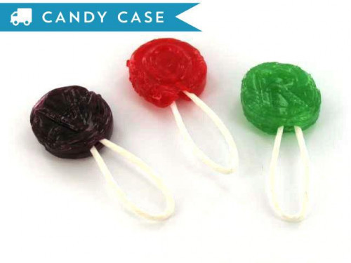 Saf-T-Pops are lollipops with a loop handle instead of a stick. They are much safer than a pop with a straight handle and therefore the name. Four great flavors... apple, orange, cherry and grape. A 25 lb bulk case contains about 1000 pieces. Orders place #candy