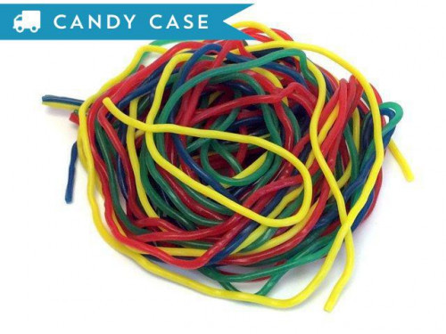These soft Licorice Laces from Gustaf's are about 36 inches long. A 20 lb case contains about 950 pieces. Orders placed by midnight usually ship on the next business day. #candy