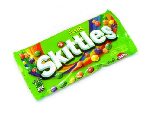 These Skittles are small chewy candies in a sour version of original fruit flavors which are which are grape, lemon, green apple, orange and strawberry. Orders placed by midnight usually ship on the next business day. #candy