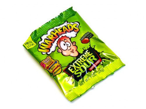 Warheads, extreme sour says it all. This is a 1 oz bag that has about 9 wrapped pieces in assorted flavors which are Black Cherry, Lemon, Apple, Watermelon and Blue Raspberry. Orders placed by midnight usually ship on the next business day. #candy