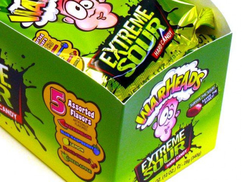 Warheads, extreme sour says it all. This is a 1 oz bag that has about 9 wrapped pieces in assorted flavors which are Black Cherry, Lemon, Apple, Watermelon and Blue Raspberry. Orders placed by midnight usually ship on the next business day. #candy