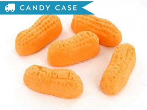 A soft and chewy peanut shaped candy with light orange colors and a unique banana inspired flavor. A 20 lb bulk case contains about 1200 pieces. Orders placed by midnight usually ship on the next business day. #candy
