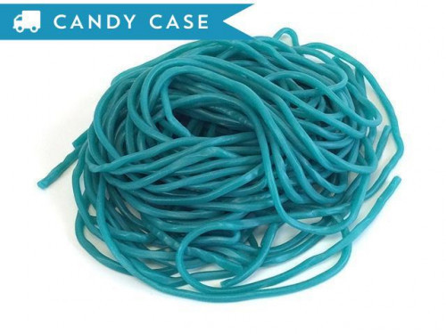Blue Raspberry Laces are strings of blue licorice. They are roughly 36 inches long and are soft with a dull finish. Bulk candy counts are approximated. Orders placed by midnight usually ship on the next business day. #candy