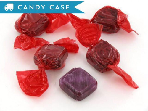 Anise Squares are hard candies with a licorice flavor fancily wrapped in a burgundy cellophane wrapper. A 30 lb bulk case contains about 2500 pieces. Orders placed by midnight usually ship on the next business day. #candy