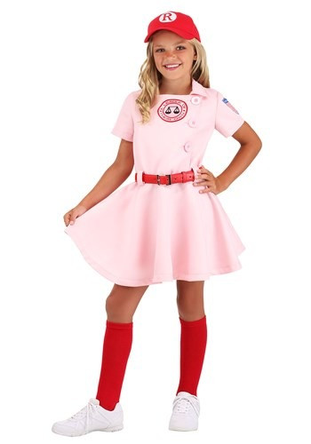 Get this League of Their Own Luxury Kids Dottie Costume for your daughter. This costume will transform your girl into a baseball legend. #luxury
