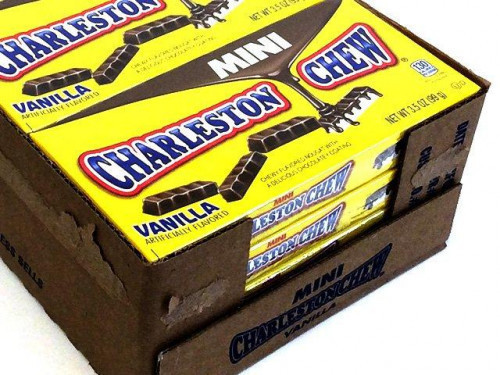 Charleston Chews are a chewy vanilla flavored nougat candy bar with a delicious chocolate coating. These are the very small, unwrapped bars. Orders placed by midnight usually ship on the next business day. #candy