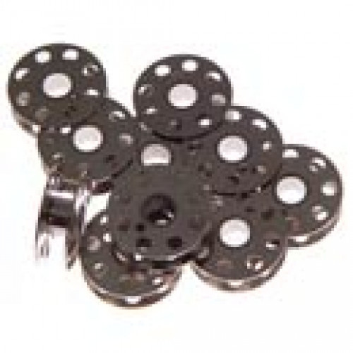Ten pack of metal bobbins 45785 fits Alphasew 221, Bernina 217 & 540, and Singer 221, 222, & 301 sewing machines. #singer