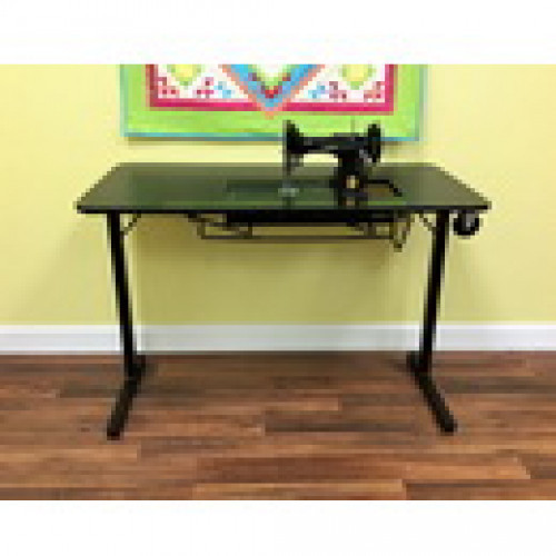 The Arrow Heavyweight Table is specifically designed to fit your vintage Singer Featherweight. Order this table in black finish with gold decals online today. #singer