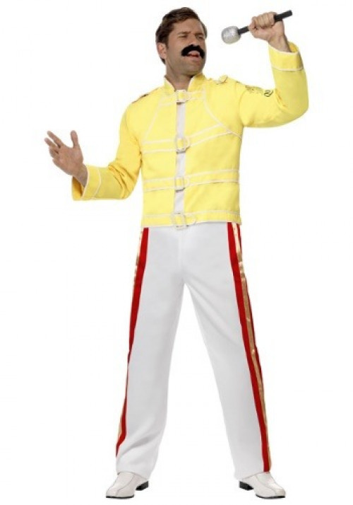 Take your karaoke game to the next level with this men's Freddie Mercury costume. #singer