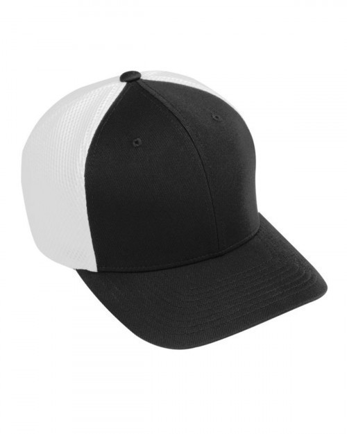 Augusta Sportswear AG6301 Youth Flex Fit Vapor Cap - Black/ White - One Size #vapor
