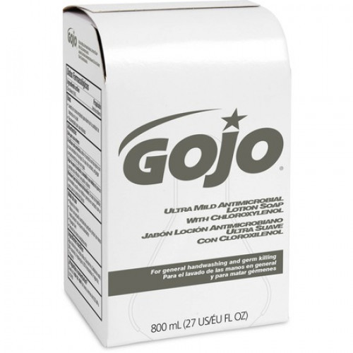 Soap refill is designed to fit GOJO 800 ml. Bag-in-box Dispensers (9033-12 and 9034-12). Ultra-mild formula combines mild cleansers with broad-spectrum antimicrobial agent for effective handwashing. It also contains emollients for gentleness. Sanitary Sea #ml