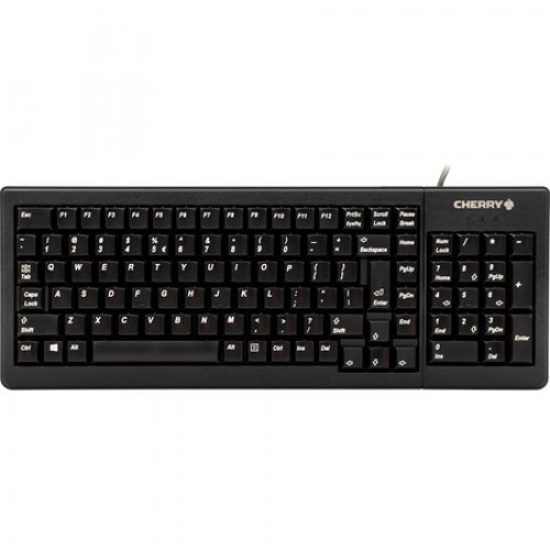 Wired keyboard with a 103-key layout features Gold Crosspoint contacts for complete operational reliability and durability. Size-reduced QWERTY key layout in an ultra-slim form combines maximum space efficiency with comfortable alphanumeric data entry for #ml