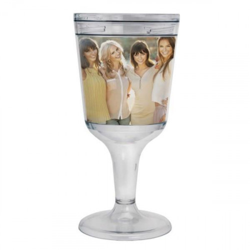 This 11 oz. wine goblet is made out of quality plastic, very easy to place a picture or design in, or personalize it with names and favorite colors. This wine goblet is the perfect personalized gift for your loved ones. #wine