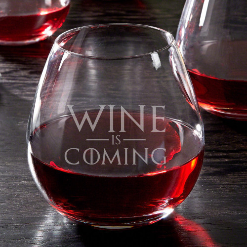 Even if itâ€™s behind the scenes, wine has always been influencing certain characters decisions in Game of Thrones. Now you can honor their wine-fueled council with our stemless wine glass. A clever play on the famous GoT phrase engraved on the glass, our #wine