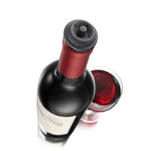 Description : Wine Saver Vacuum Stoppers Set of 6pcs Just insert the universal wine saver vacuum stoppers into the bottle and pump using a genuine Vacu Vin Wine Saver Pump (sold separately). Pump until you hear the patented 'Click' . The 'Click' signals a #wine