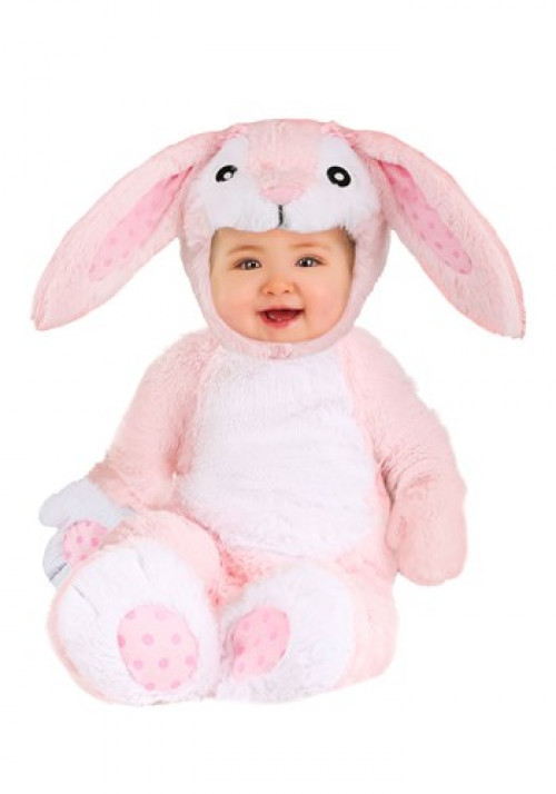 Make their first holidays memorable, with our Baby Fluffy Pink Bunny Costume. Cute, fuzzy, and warm all rolled into one costume! Perfect for Halloween or Easter. #baby