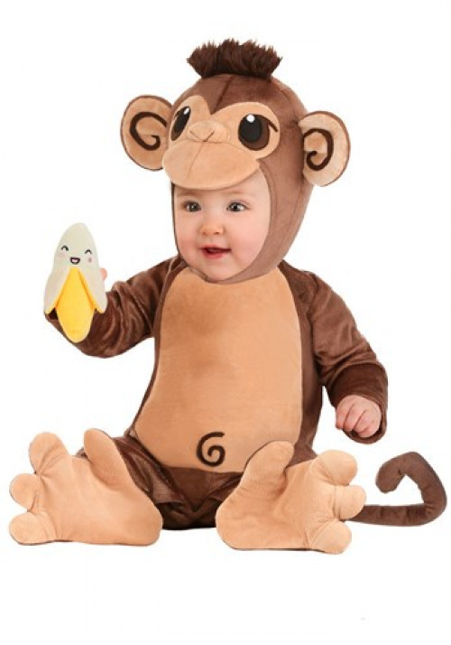 Celebrate their first Halloween, by dressing your little bundle in our Baby Monkey Costume. Complete with an iconic curly tail and headpiece, stylized after one cute monkey, your pictures are going to be bananas! #baby