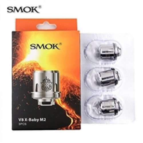 SMOK V8 X Baby M2 Core Coil Head for TFV8 Baby Tank - 3 PKThe TFV8 V8 X-Baby M2 Replacement Coils are the latest coils heads for the TFV8 Baby Beast & Big Baby Beast tanks bringing clouds and flavor for days with it's single parallel coil #baby