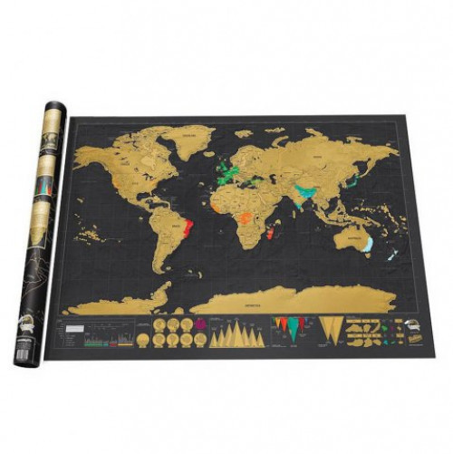 Large World Black Luxury Edition Paper Travel Footprint Creative Scratch Map #luxury