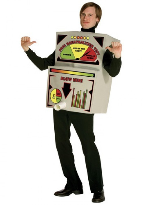 You'll be sure to get some laughs this Halloween when you show up to test show drunk people are in this Breathalyzer Costume. #alcohol
