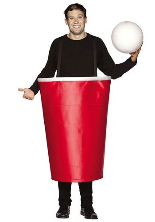 To beat a game you must become one with the game--if you're playing everyone's favorite drinking game, you should wear this Adult Beer Pong Cup Costume. You'll be set for a great game! #alcohol