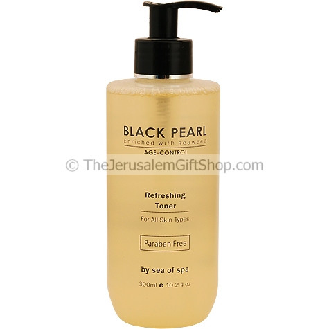 Black Pearl Age Control Refreshing Toner from Sea of Spa is a mild, alcohol-free toner designed to cleanse facial skin. Refreshes and invigorates the skin. Leaves the skin clean, pure, smooth and fresh. Made in Israel.Paraben and Alcohol Free.Size: 300ml/ #alcohol