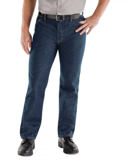 Red Kap PD54EXT Men's Classic Work Jeans - Extended Sizes - Prewashed Indigo - 28W x 32L #jeans