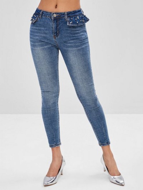 Rhinestone Skinny Jeans #jeans