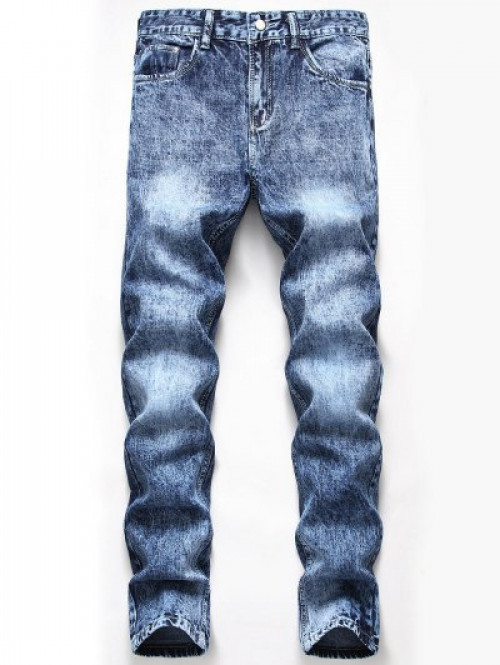 Zip Fly Cuffed Jeans #jeans