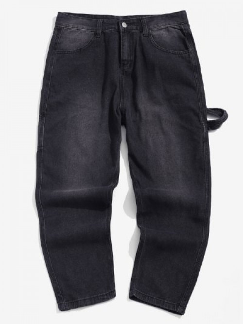 Letter Pocket Design Jeans #jeans